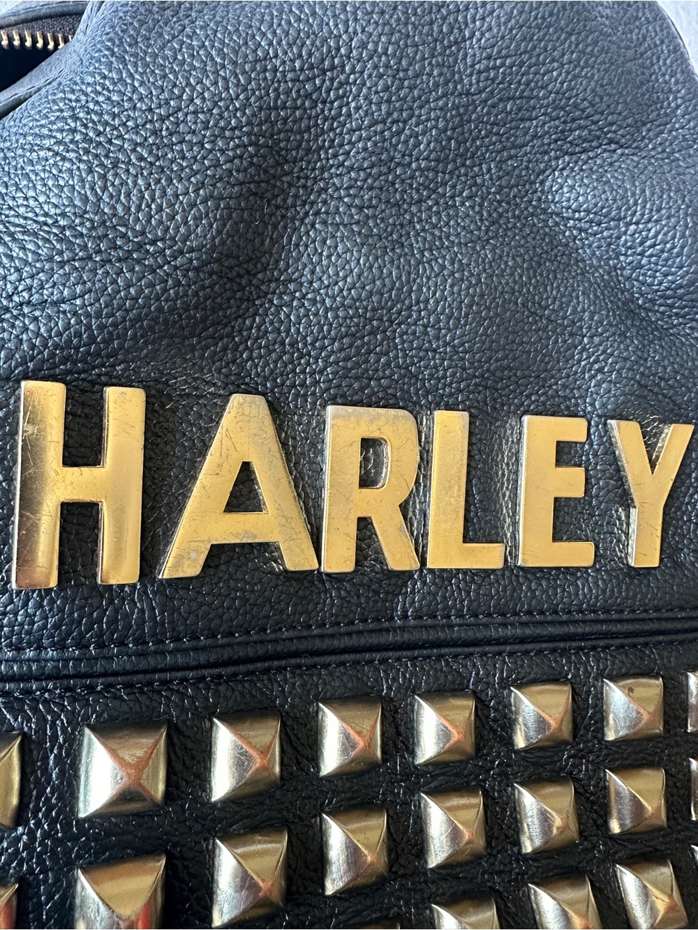 HARLEY Vintage Genuine Leather Studded Mini Backpack - Picture 7 of 7